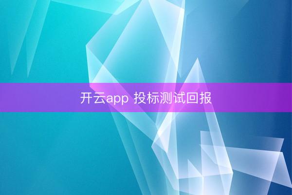 开云app 投标测试回报