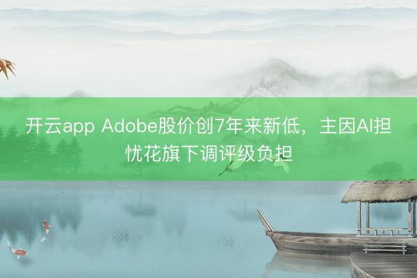 开云app Adobe股价创7年来新低，主因AI担忧花旗下调评级负担