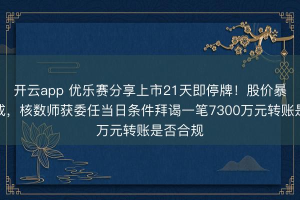 开云app 优乐赛分享上市21天即停牌!股价暴跌超六成,核数师获委任当日条件拜谒一笔7300万元转账是否合规