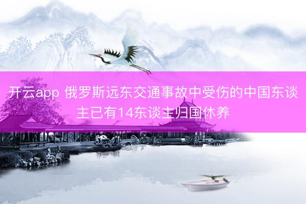 开云app 俄罗斯远东交通事故中受伤的中国东谈主已有14东谈主归国休养